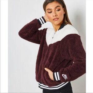 Nike NSW Sherpa Teddy Wolf Bomber Jacket